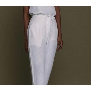 Reistor Hemp Pants Drawstring Waist High Rise Casual White Sz L Coastal Resort‎